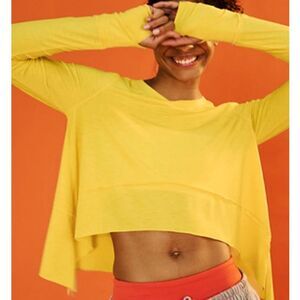 Free People FP Movement Tempo Long Sleeve in Fresh Mango NWOT